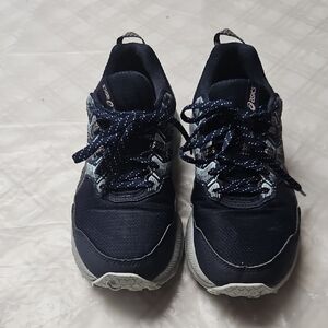 Asics Women's Navy and White Sneakers